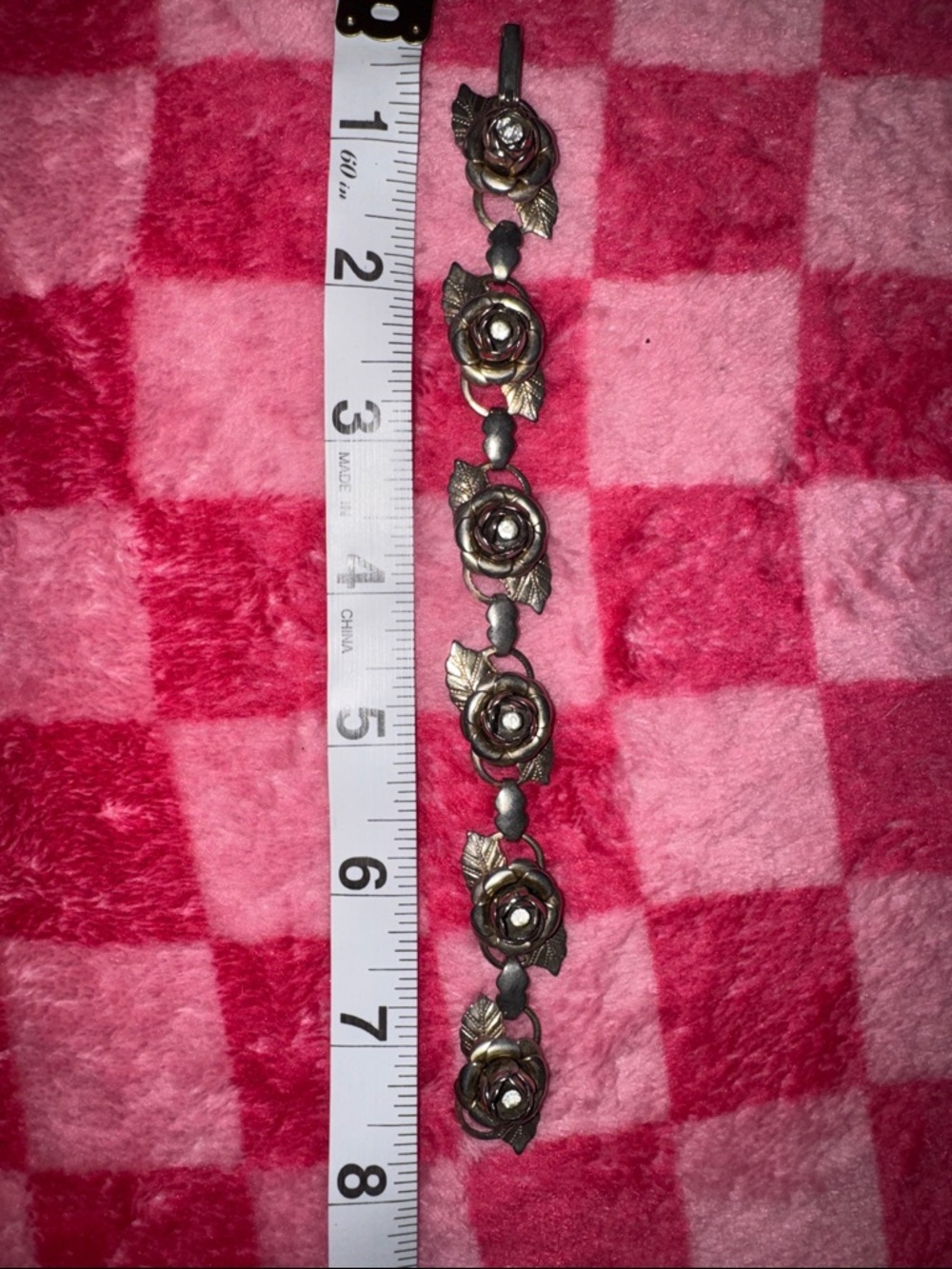 Vintage Rose Link Bracelet in Antique Gold - Picture 2 of 5